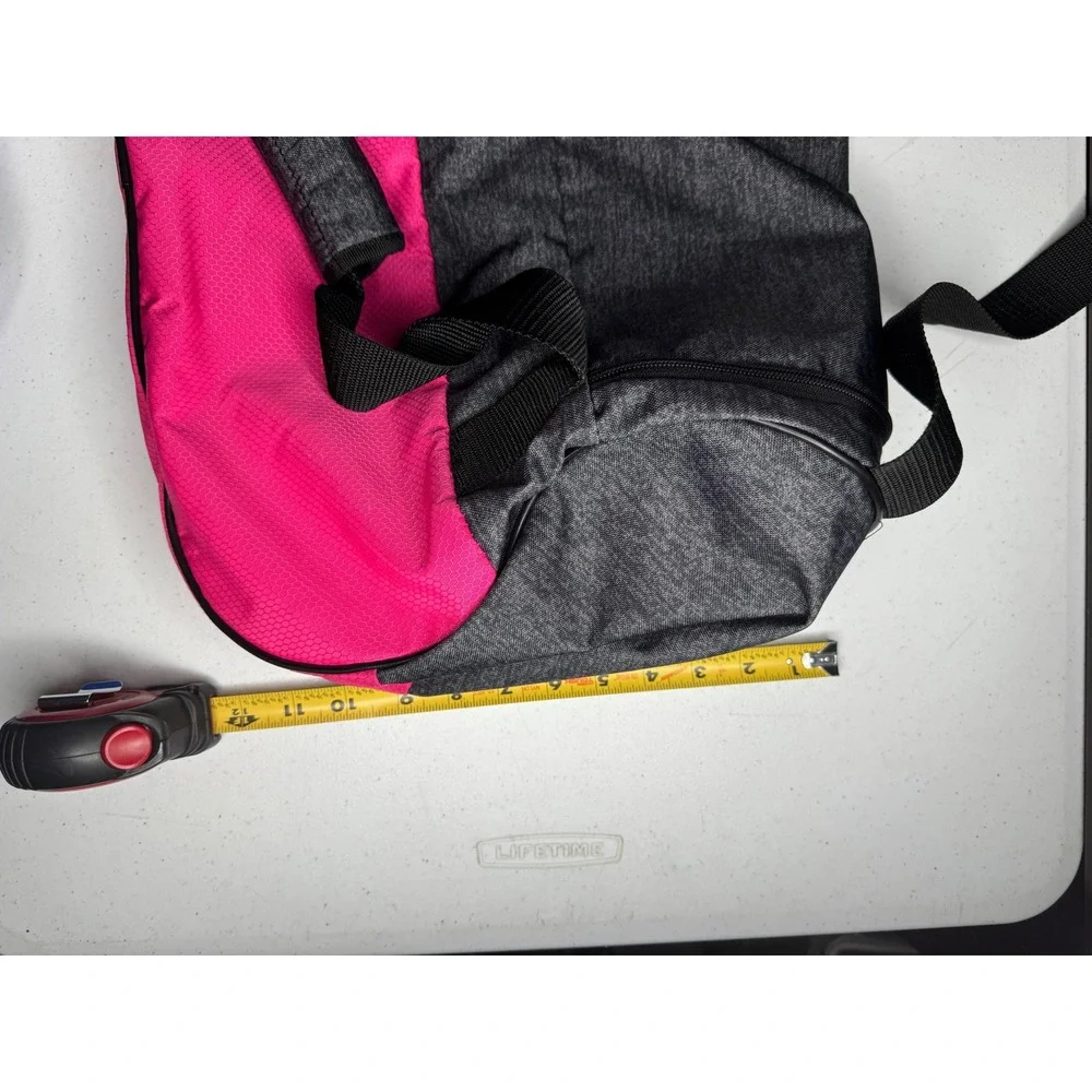 Adidas Duffel Bag Pink Grey Heathered Gym Travel Shoulder Bag Large Logo